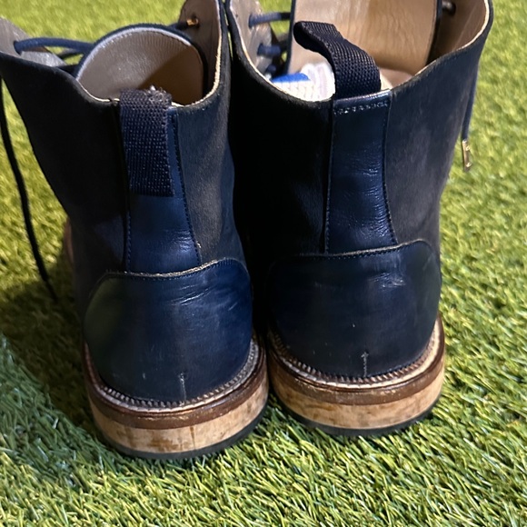 Taft Mens Navy Lace-Up Boots - Picture 3 of 5